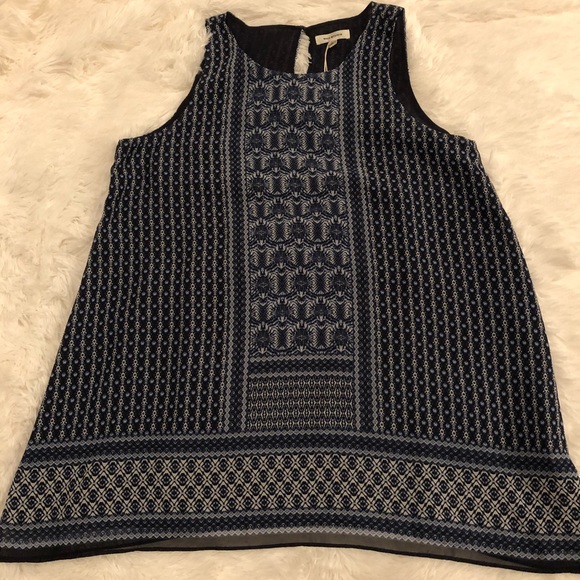 Max Studio -Tank Top - Blue Print - Size M NWT - Picture 2 of 5